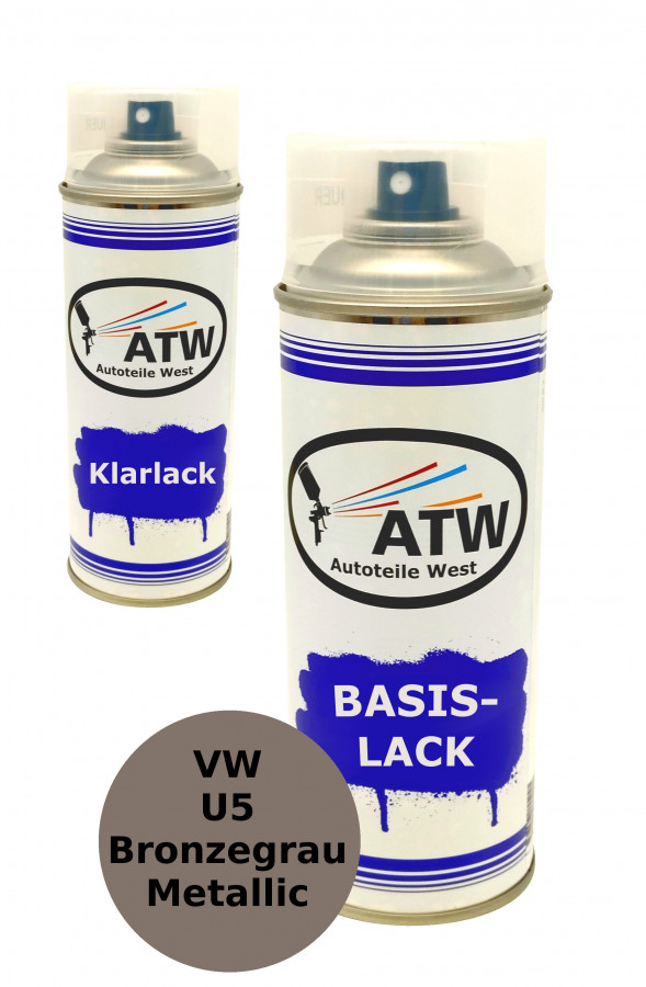 Autolack für VW U5 Bronzegrau Metallic+400ml Klarlack Set